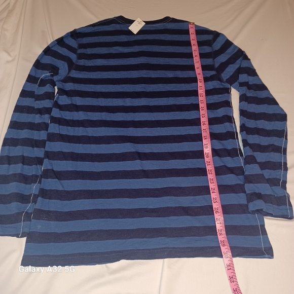 Gap Mens 1969 Blue Stripped Long Sleeve T- Shirt Size L - Picture 3 of 14